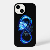 Glowing infinity with blue rose iPhoneケース (裏面)