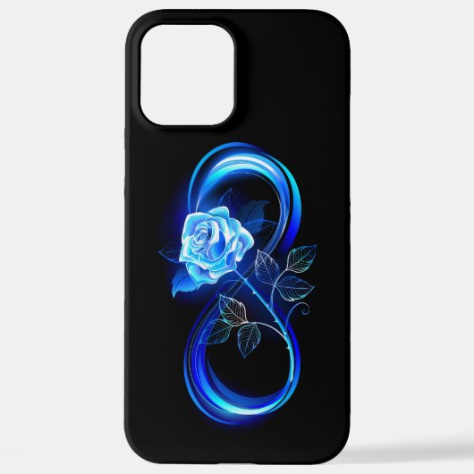 Glowing infinity with blue rose iPhoneケース (裏面)