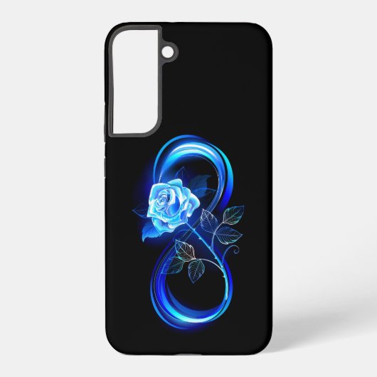 Glowing infinity with blue rose samsung galaxyケース (裏面)