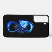 Glowing infinity with blue rose samsung galaxyケース (裏面横)