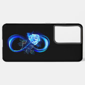 Glowing infinity with blue rose samsung galaxyケース (左側面)