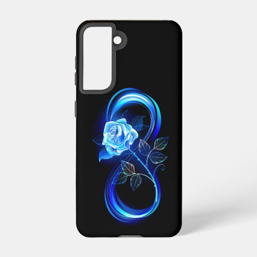 Glowing infinity with blue rose samsung galaxyケース (裏面)