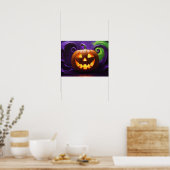 Glowing Jack-o'-Lantern Halloween Poster ポスター (キッチン)
