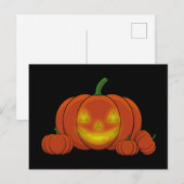 Glowing Jack-o'-Lantern Pumpkin シーズンポストカード (正面/裏面)
