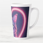 Glowing Kitty Love Art | Romantic Pet Lover Gift カフェラテマグ (右)