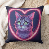 Glowing Kitty Love Art | Romantic Pet Lover Gift クッション (ブランケット)