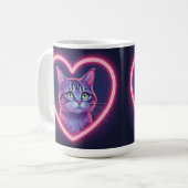 Glowing Kitty Love Art | Romantic Pet Lover Gift コーヒーマグカップ (正面左)