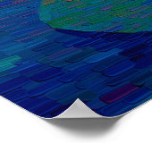 Glowing Lotus Flower Pointillism Art ポスター (角)