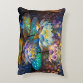 Glowing Lotus Flowers Trio アクセントクッション (裏面(縦))