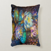 Glowing Lotus Flowers Trio アクセントクッション (正面(垂直))