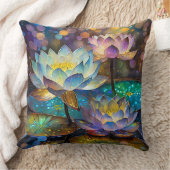 Glowing Lotus Flowers Trio クッション (ブランケット)