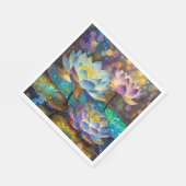 Glowing Lotus Flowers Trio スタンダードランチョンナプキン (角)