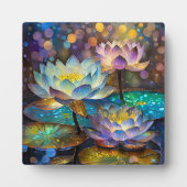 Glowing Lotus Flowers Trio フォトプラーク (正面)