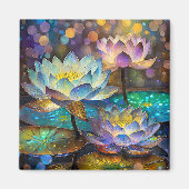 Glowing Lotus Flowers Trio マグネット (正面)