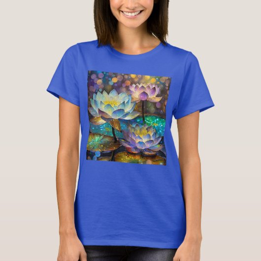 Glowing Lotus Flowers Trio Tシャツ (正面)