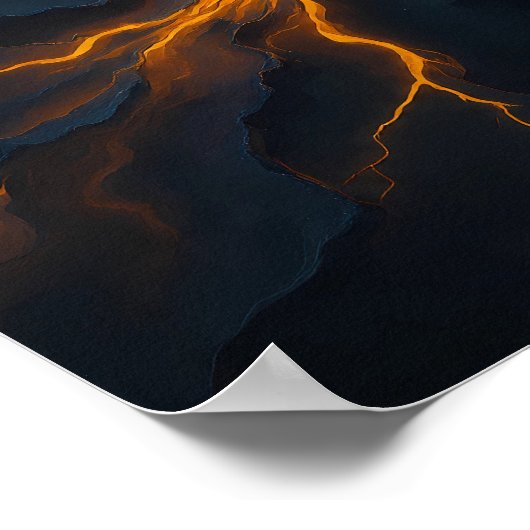 Glowing Magma Fissure Wallpaper - Heavy Texture ポスター (角)