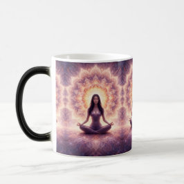 Glowing Mandala Meditation Woman       モーフィングマグカップ