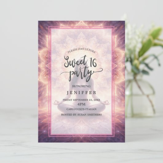 Glowing Mandala Meditation Woman 招待状 (スタンド正面)