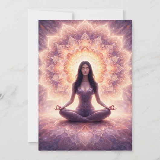 Glowing Mandala Meditation Woman 招待状 (裏面)