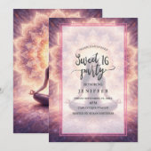 Glowing Mandala Meditation Woman 招待状 (正面/裏面)