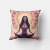 Glowing Mandala Meditation Woman Custom Name       クッション (裏面)