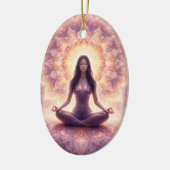 Glowing Mandala Meditation Woman Custom Name       セラミックオーナメント (左)