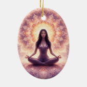 Glowing Mandala Meditation Woman Custom Name       セラミックオーナメント (裏面)