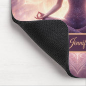 Glowing Mandala Meditation Woman Custom Name       マウスパッド (コーナー)