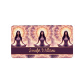 Glowing Mandala Meditation Woman Custom Name       ラベル (正面)