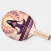 Glowing Mandala Meditation Woman Custom Name       卓球ラケット (横)