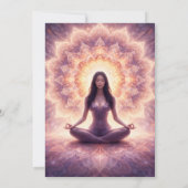 Glowing Mandala Meditation Woman Custom Name       招待状 (裏面)