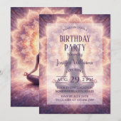 Glowing Mandala Meditation Woman Custom Name       招待状 (正面/裏面)