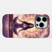 Glowing Mandala Meditation Woman Custom Name       Case-Mate iPhoneケース (裏面 (横))