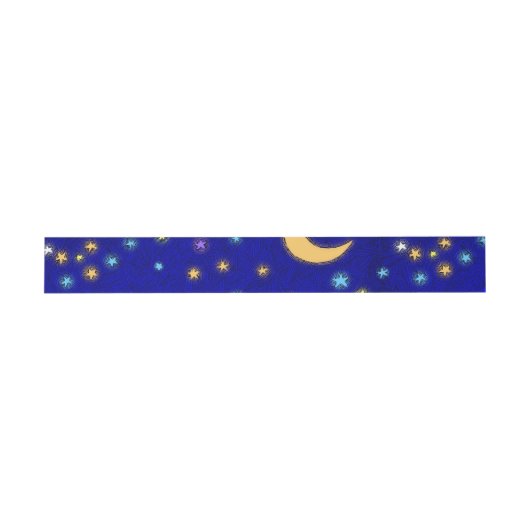Glowing Moon and Stars Etching Pattern Bands 招待状ベリーバンド (フラット)