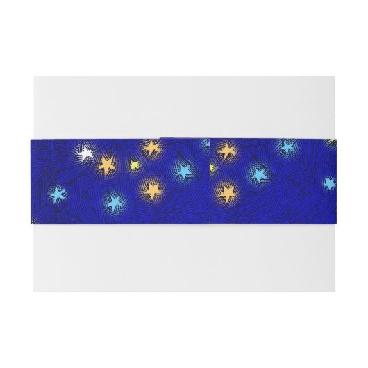 Glowing Moon and Stars Etching Pattern Bands 招待状ベリーバンド (裏面例)