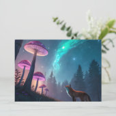 Glowing Mushroom Forest Fox Fantasy Art シーズンカード (スタンド正面)
