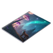 Glowing Mushroom Forest Fox Fantasy Art ノートブック (左側)