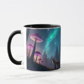 Glowing Mushroom Forest Fox Fantasy Art マグカップ (左)