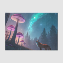Glowing Mushroom Forest Fox Fantasy Art 薄葉紙