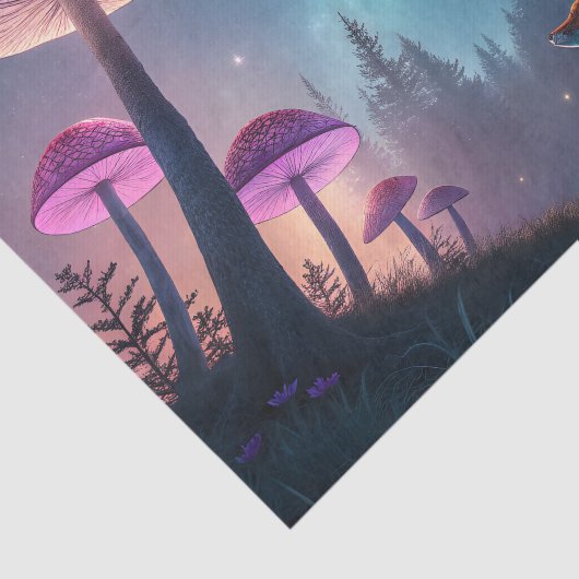 Glowing Mushroom Forest Fox Fantasy Art 薄葉紙 (詳細)