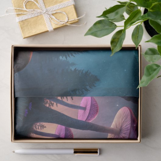 Glowing Mushroom Forest Fox Fantasy Art 薄葉紙 (ギフト)