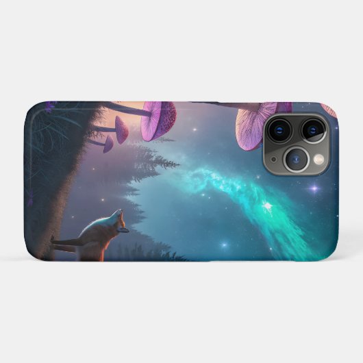 Glowing Mushroom Forest Fox Fantasy Art Case-Mate iPhoneケース (裏面(横))