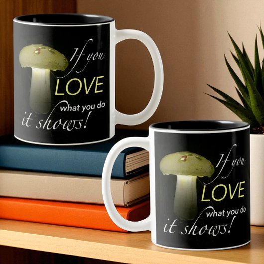Glowing Mushroom Solar Light Inspirational Quote ツートーンマグカップ