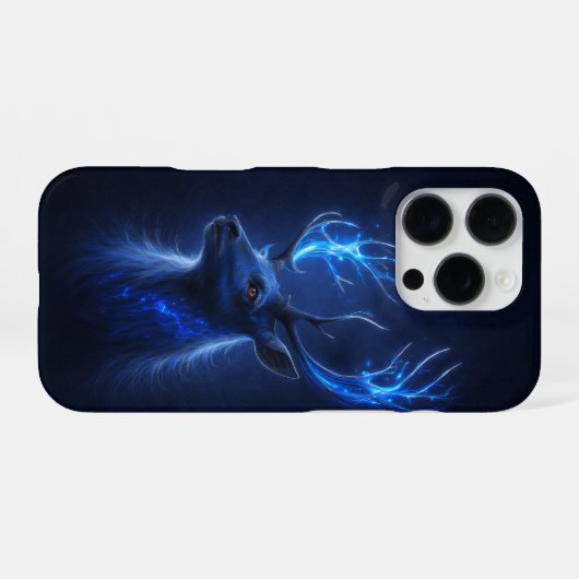 Glowing Mystic Deer iPhone 16 Pro Case Fantasy Art iPhoneケース (裏面横)