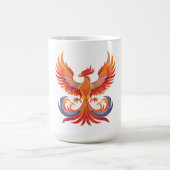 Glowing mythological Fantasy Phoenix Bird コーヒーマグカップ (中央)