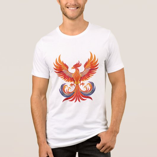 Glowing mythological Fantasy Phoenix Bird トライブレンドＴシャツ (正面)