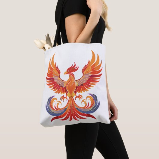 Glowing mythological Fantasy Phoenix Bird トートバッグ (クローズアップ)