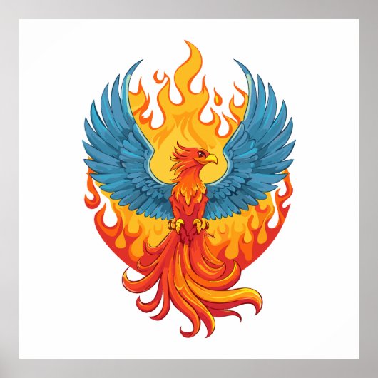 Glowing mythological Fantasy Phoenix Bird ポスター (正面)