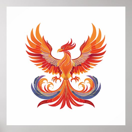 Glowing mythological Fantasy Phoenix Bird ポスター (正面)