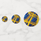 Glowing Neon Abstract Cyan Yellow Cyberpunk Lines コンフェッティ (裏面)